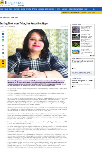 SARCOMA AWARENESS MONTH 2023 RECOGNITION